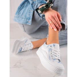 Seastar Fashionable Sneakers On A Wide Platform white blue 2 Seastar Fashionable Sneakers On A Wide Platform white blue 2