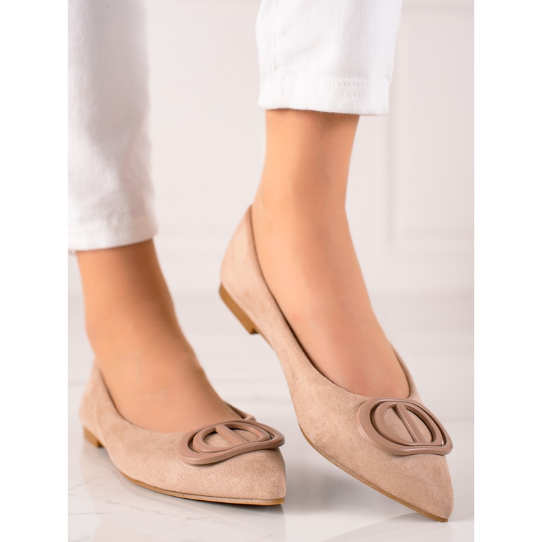 Seastar Suede Ballerinas With Ornament beige 1