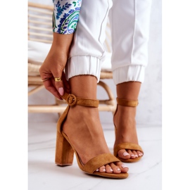 FB2 Camel Hattie Suede Sandals On A Bar brown 1
