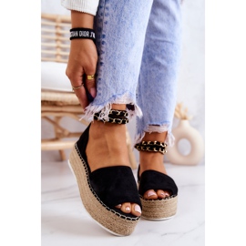 FB2 Espadrilles Sandals On The Black Jeannie Platform 1