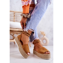 FB2 Sandals Espadrilles On The Camel Jeannie Platform brown yellow 2