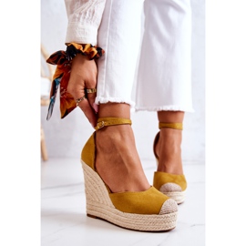 FM1 Nemeira Yellow Espadrilles On Wedge 1