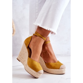 FM1 Nemeira Yellow Espadrilles On Wedge 2
