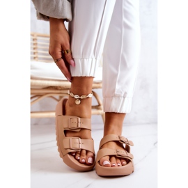 PS1 Rubber Slippers On The Dark Beige Westie Platform 1