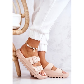 PS1 Rubber Slippers On Beige Westie Platform 1