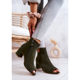 Suede Openwork Boots Maciejka 05420-09 Green 2
