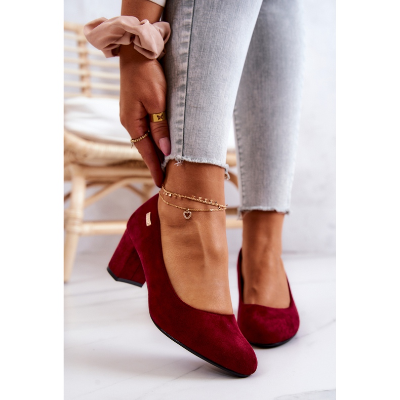 Suede Pumps On A Bar Sergio Leone PB178 Burgundy red multicolored 2