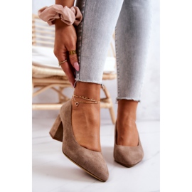 Suede Pumps Sergio Leone PB411 Beige brown 2