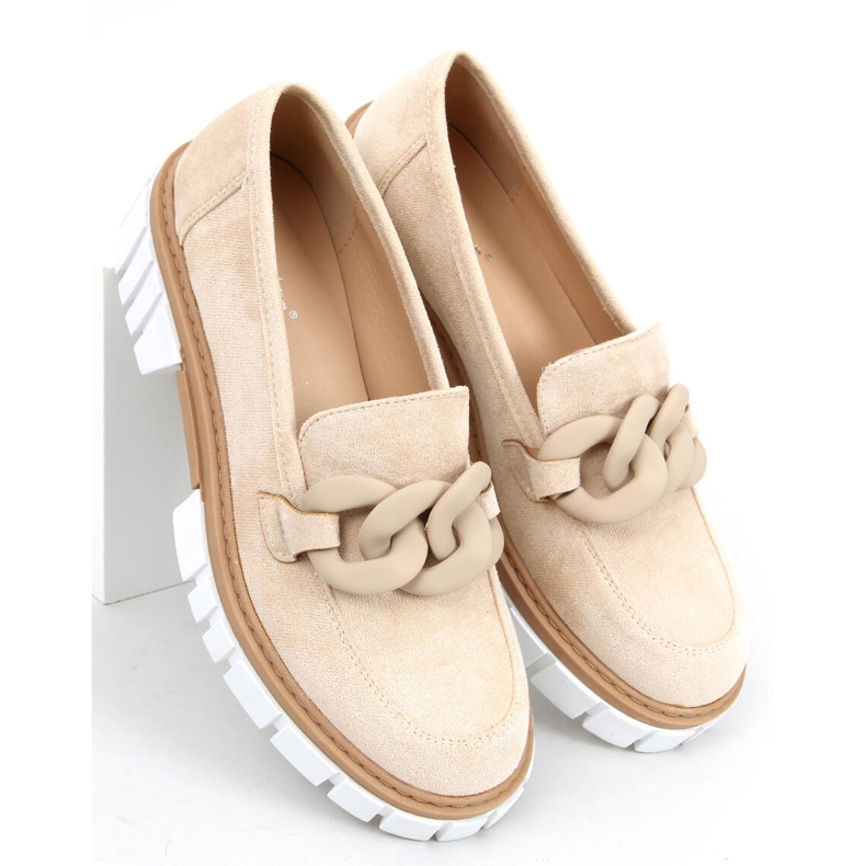 Women's loafers with Juni Beige chain 1