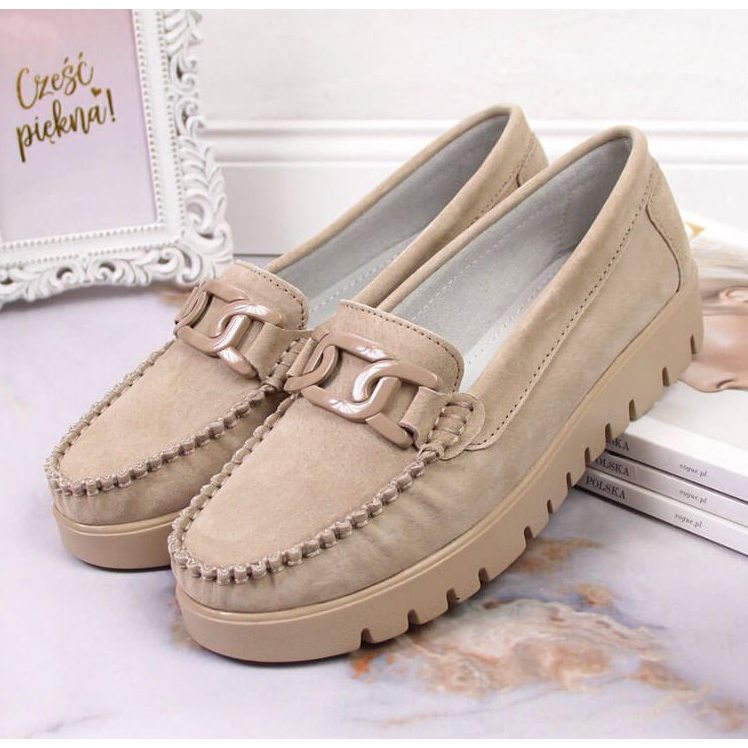 Loafers on the Filippo platform W PAW314B beige 2