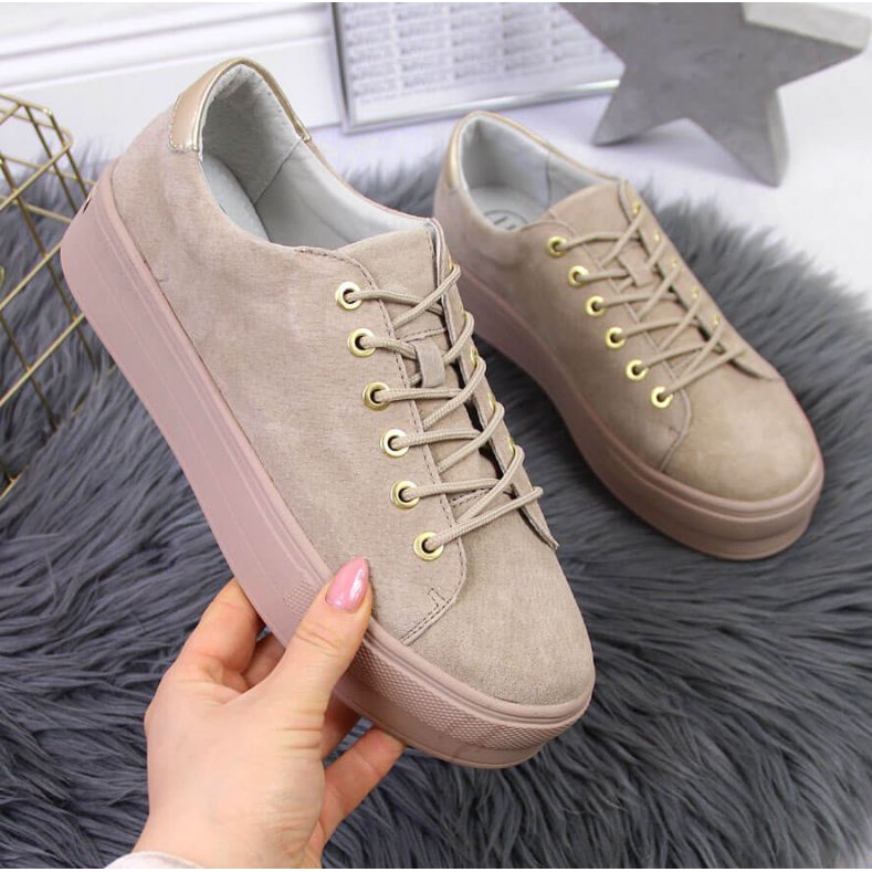 Sneakers on the Filippo W PAW315 platform beige 1