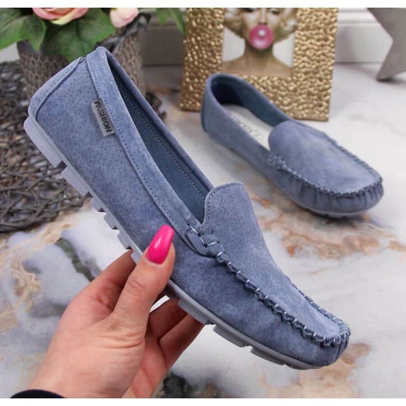 Leather loafers Vinceza W WM695E blue 1