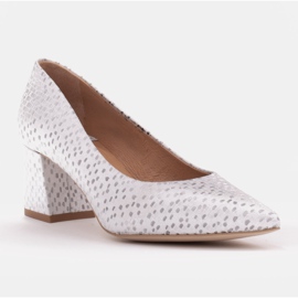 Marco Shoes Elegant pumps made of chamois leather silver 1