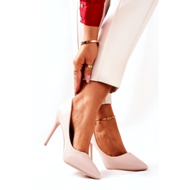 WS1 Leather Stilettos In Spitz Beige Hanne 3