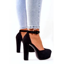 SEA Women's Pumps On A Heel Platform Suede Black Netel 2