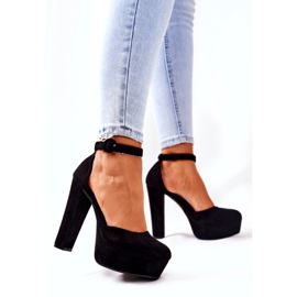 SEA Women's Pumps On A Heel Platform Suede Black Netel 4