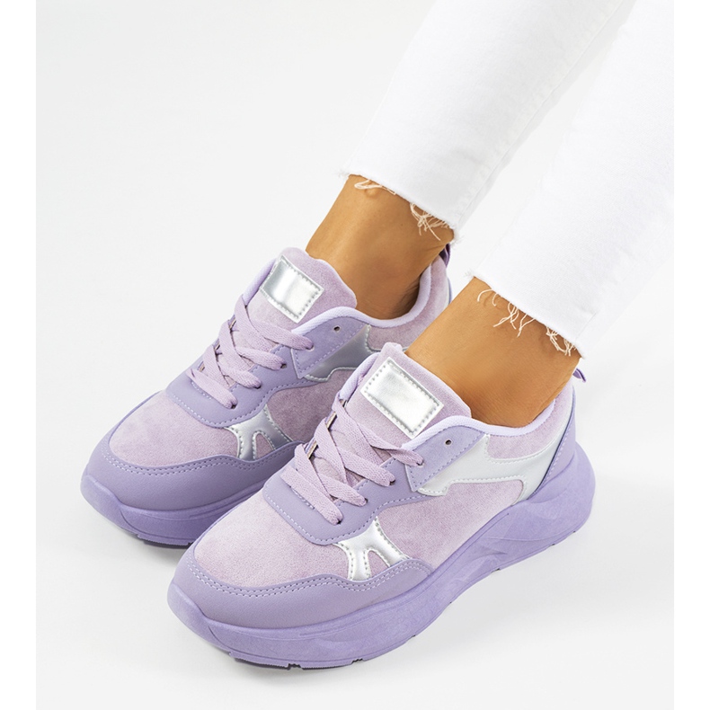 Purple sneakers with silver accents from Davis violet 1