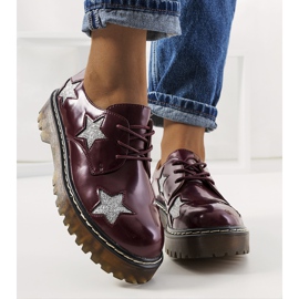 Maroon shoes with Starl stars red multicolored 1