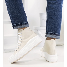 Beige sneakers on a high Tirado sole 1