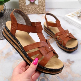 Wedge sandals Rieker W 62918-22 brown 1