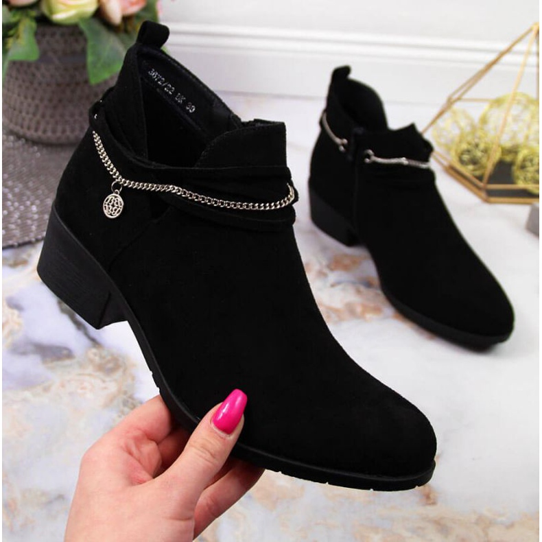 Black Boots with chain Filippo W PAW318A black 1
