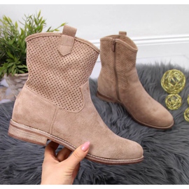 Openwork boots S. Barski W OLI140B beige 1