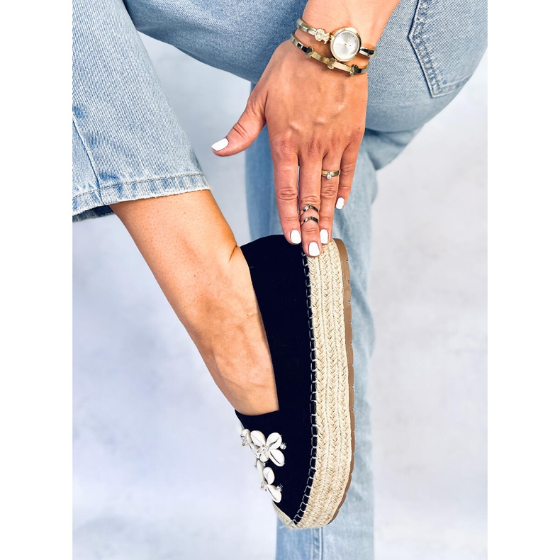 Elif Black espadrilles with shells 2