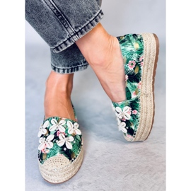 Elif Green espadrilles with shells 1