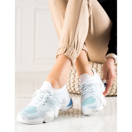 TRENDI Lace-up White Sneakers blue 1 TRENDI Lace-up White Sneakers blue 1
