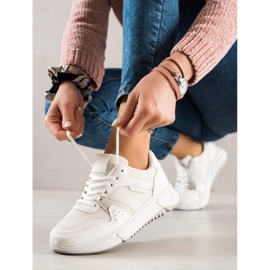 Ideal Shoes White Sneakers On The Platform 1