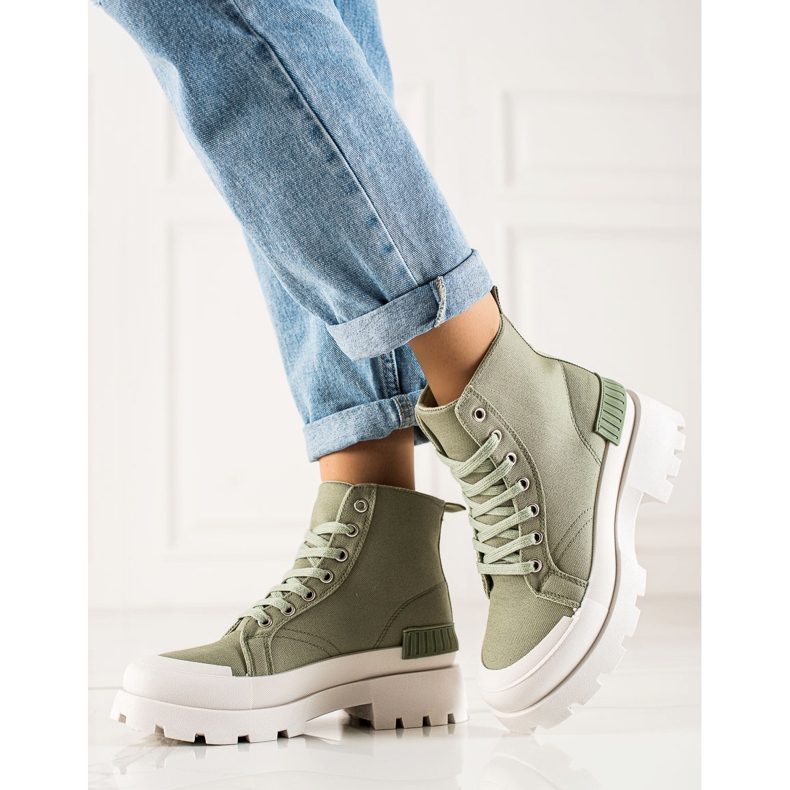 Seastar Fashionable High Sneakers On The Platform green 1