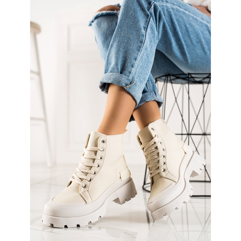 Seastar Fashionable High Sneakers On The Platform beige 1