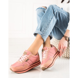 Filippo Pink Leather Sneakers 1