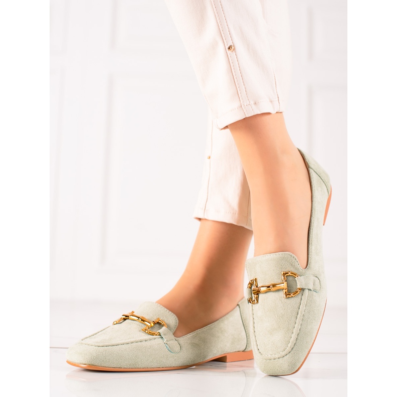 Lovit Stylish suede loafers green 1
