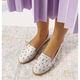 Amanda's gray openwork ballerinas silver grey 1