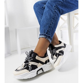 Delois women's black sneakers beige 1