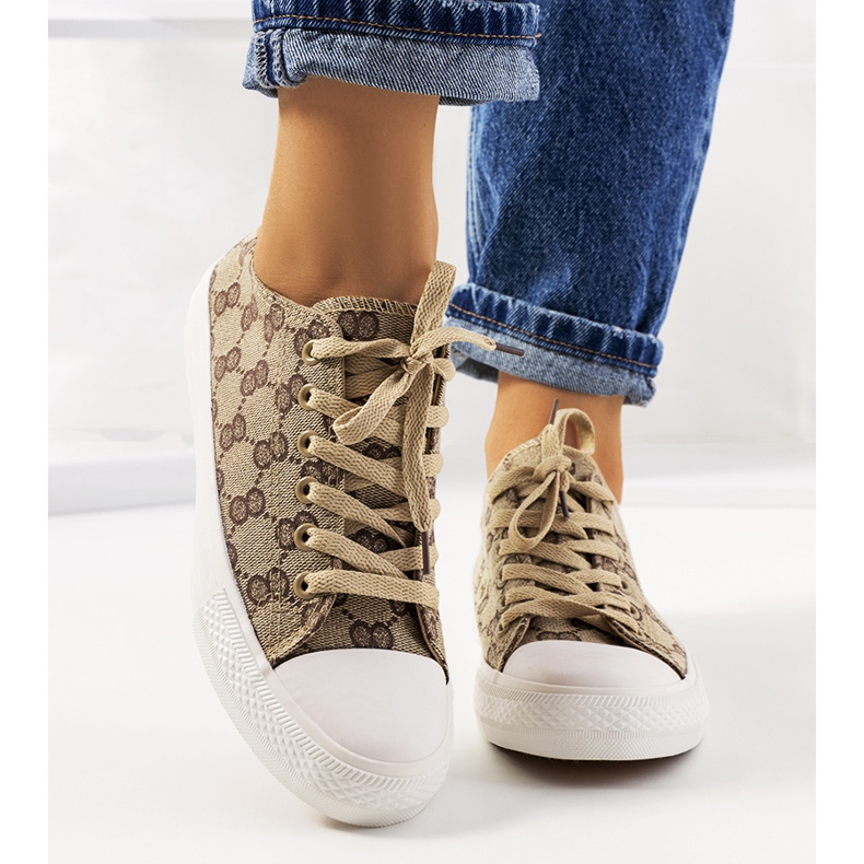 Sheila women's beige sneakers brown 1 Sheila women's beige sneakers brown 1