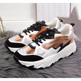 Sneakers on the platform Potocki W WOL53 white and gold golden 2