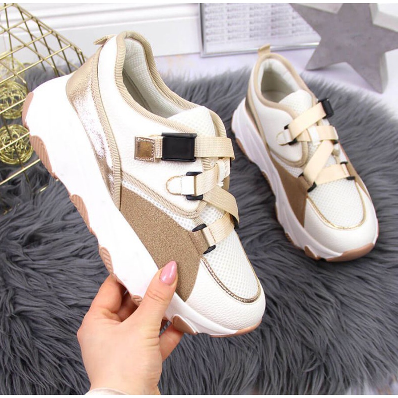Sneakers on the platform Potocki W WOL55 cream beige 1
