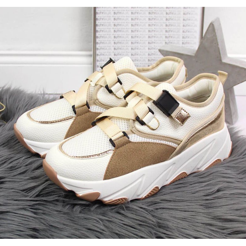 Sneakers on the platform Potocki W WOL55 cream beige 2