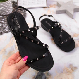 Roman sandals with studs Potocki W WOL56A black 1