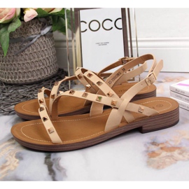 Roman sandals with studs Potocki W WOL56B beige 2