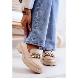 FB1 Leather Loafers Chain Beige Amicable 1