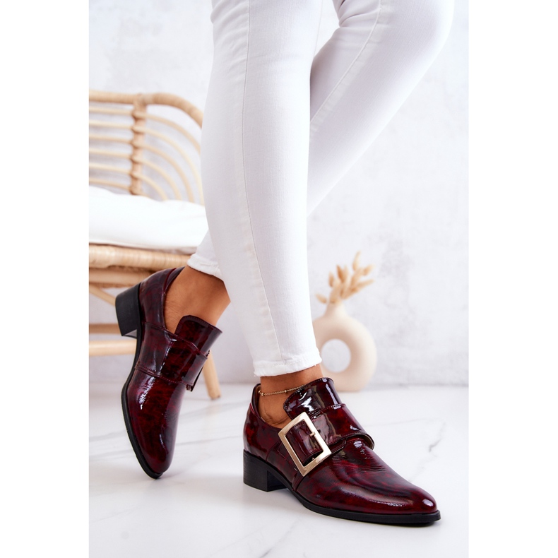 PA2 Patent leather shoes with a buckle Burgundy Taliya red 2 PA2 Patent leather shoes with a buckle Burgundy Taliya red 2