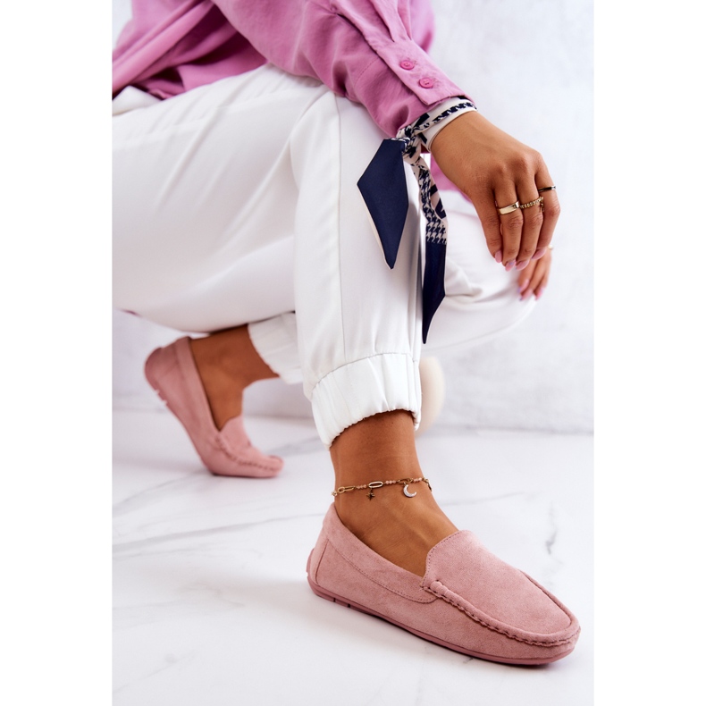 Women's Suede Loafers Pink Morreno 1 Women's Suede Loafers Pink Morreno 1