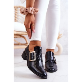 Leather Shoes With Buckle Black Taliya 2