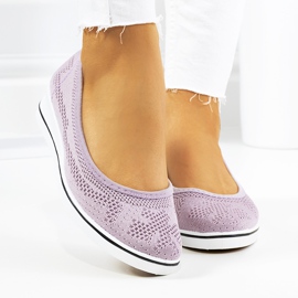Violet ballerinas on the Connor wedge 1