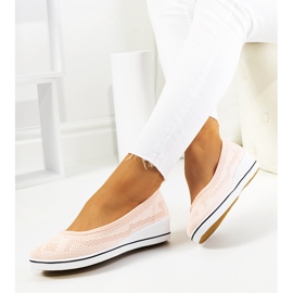 Pink ballerinas on the Connor wedge 1