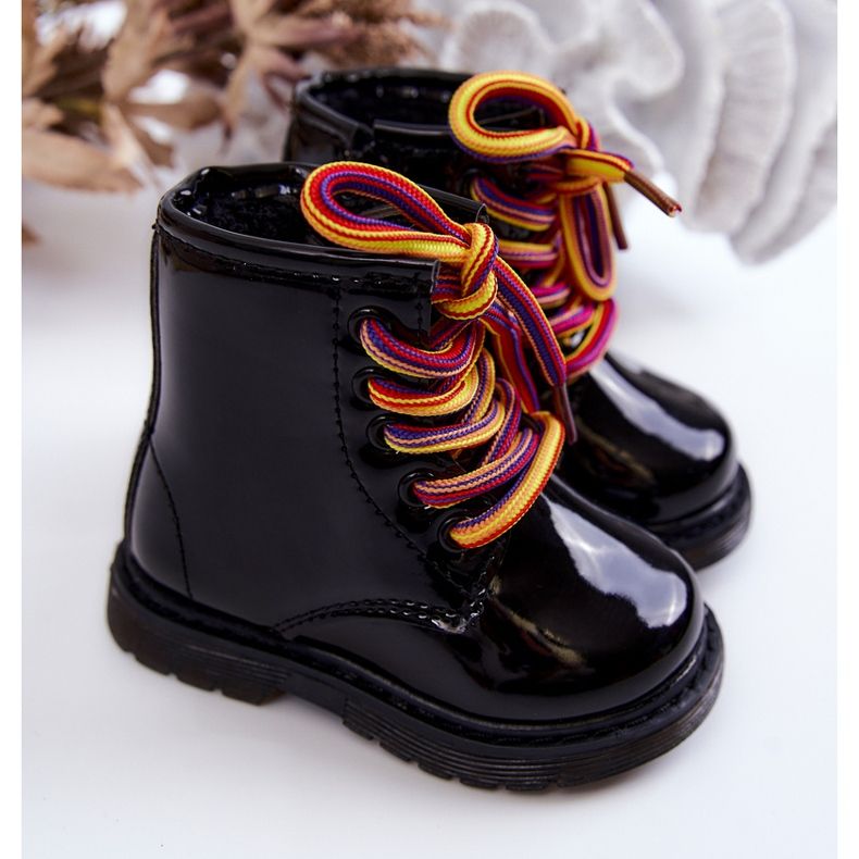 Children's Boots Lacquered With a Zipper Black Tibbie 1