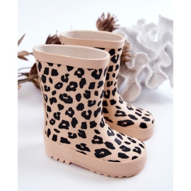 FR1 Children's Rain Boots With Leopard Pattern Beige Nanny 2